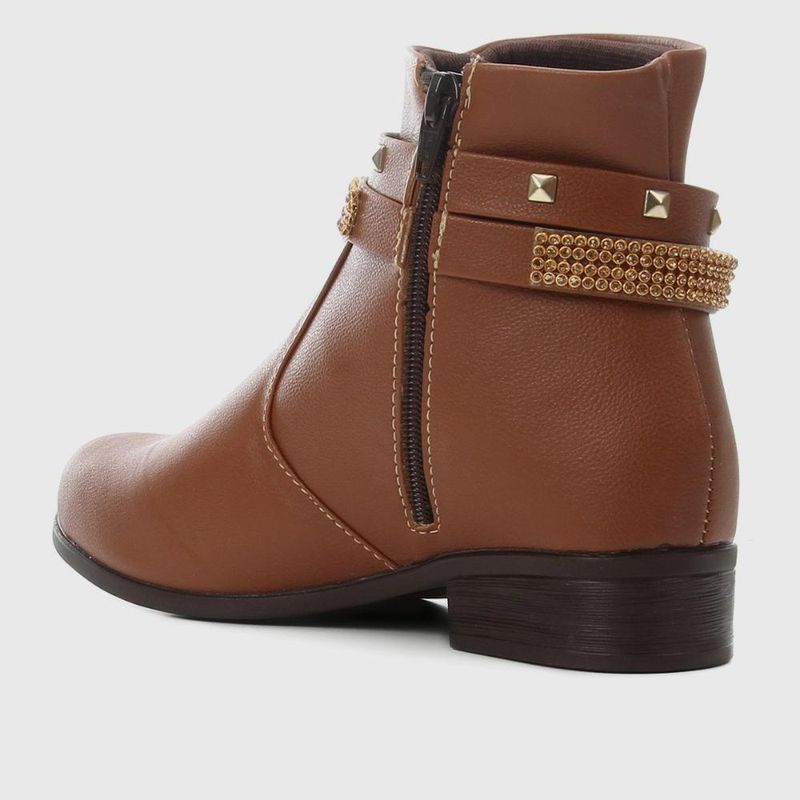 Bota cano curto look fashion multi tiras feminina