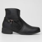 Bota cano curto look fashion tira croco feminina