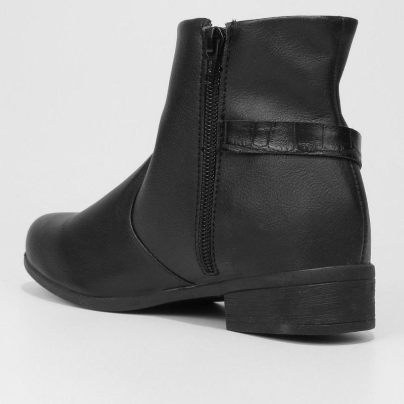 Bota cano curto look fashion tira croco feminina