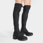 Bota cano alto look fashion amarração feminina