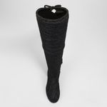 Bota cano alto look fashion amarração feminina