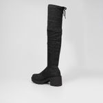 Bota cano alto look fashion amarração feminina