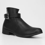 Bota cano baixo look fashion fivela feminina