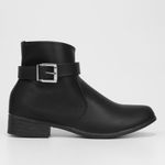 Bota cano baixo look fashion fivela feminina