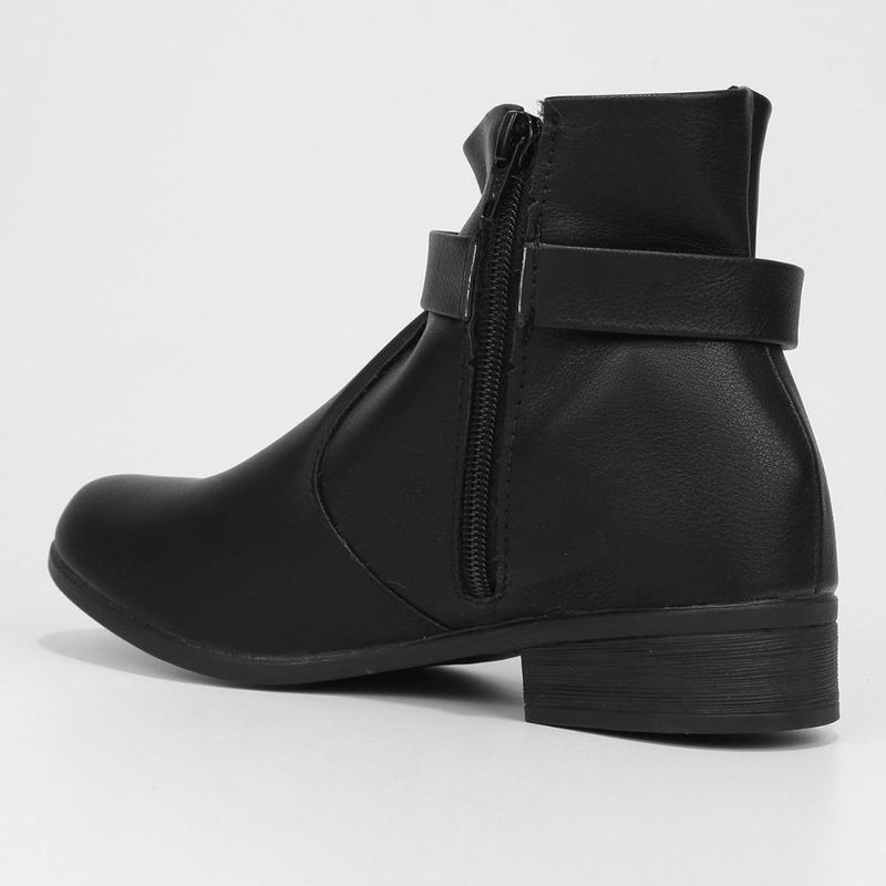 Bota cano baixo look fashion fivela feminina