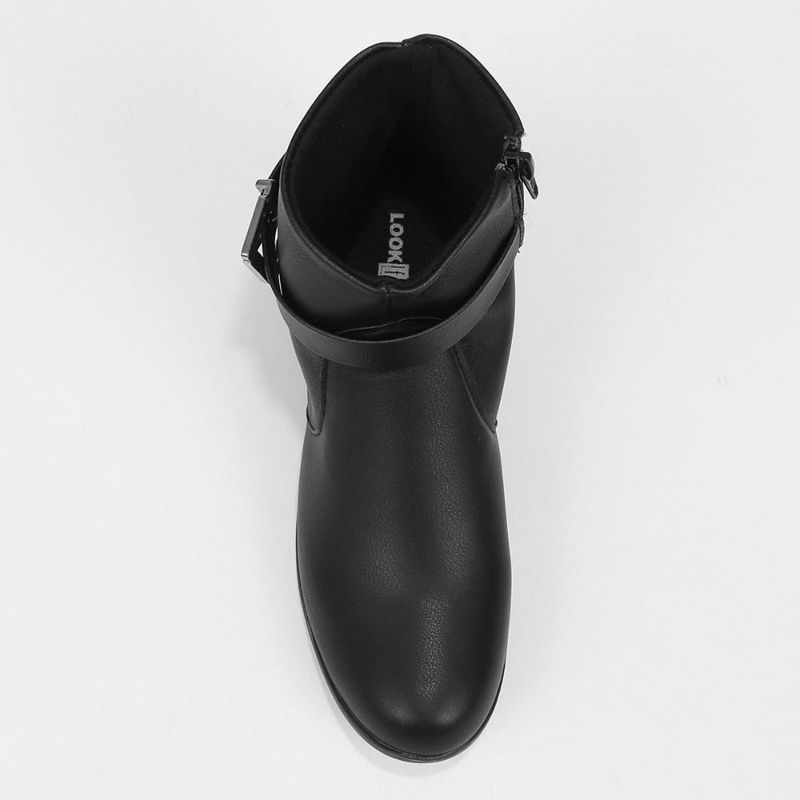 Bota cano baixo look fashion fivela feminina