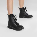 Bota coturno look fashion tratorada feminina