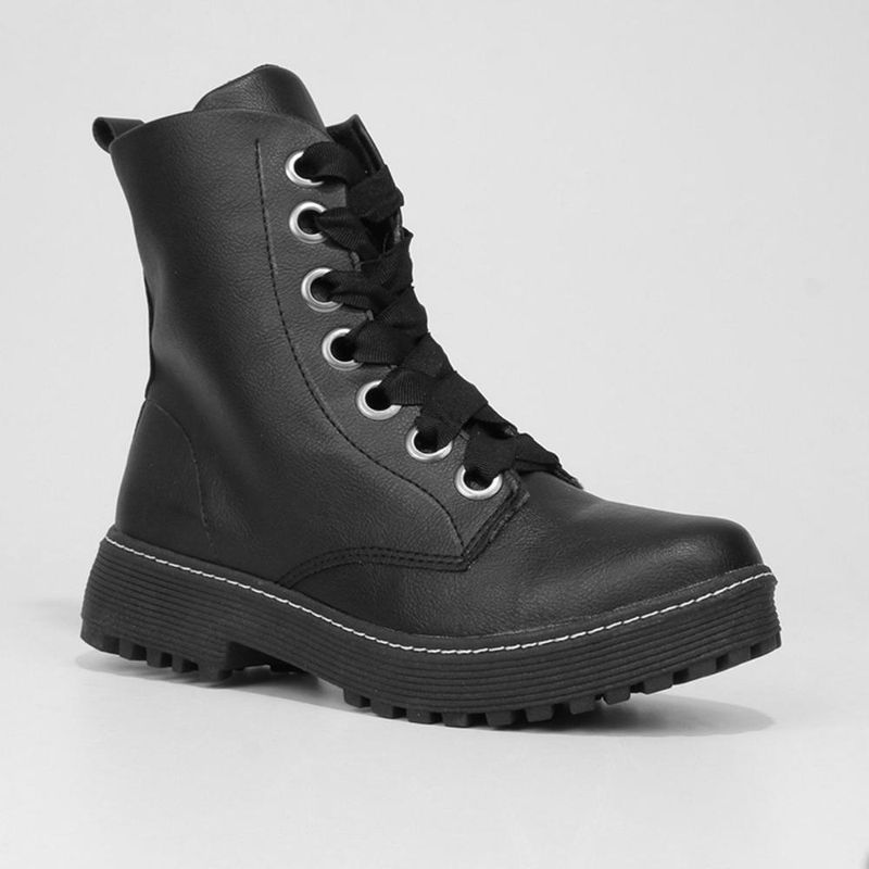 Bota coturno look fashion tratorada feminina