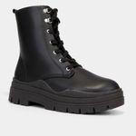 Bota coturno moleca recorte tratorada feminina