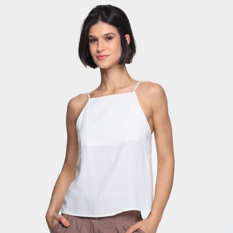 Blusa oh, boy! lisa alças finas feminina