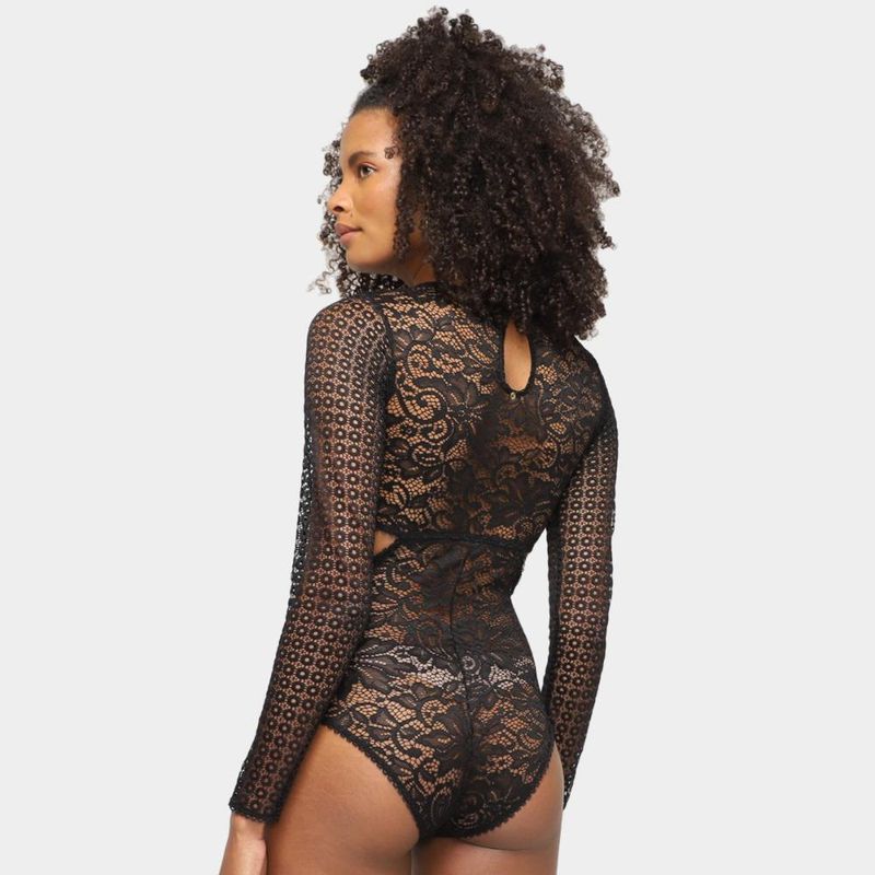 Body hope em renda manga longa