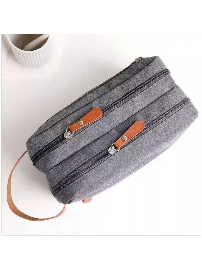 Bolsa Necessaire Masculina Feminina Organizadora Multifuncional Portátil Viagem Trabalho Impermeável Cor:cinza;gênero:un