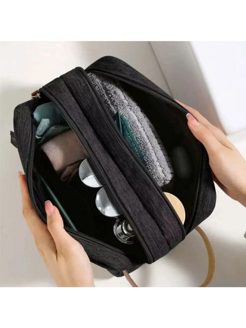 Bolsa Necessaire Masculina Feminina Organizadora Multifuncional Portátil Viagem Trabalho Impermeável Cor:preto;gênero:un