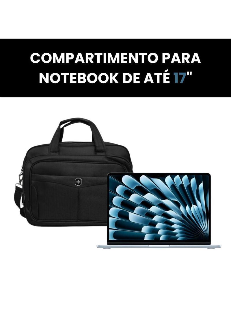 Pasta De Trabalho Masculina Executiva Para Notebook Reforçada Impermeável Em Poliéster - Plus - Yin's Ys33024