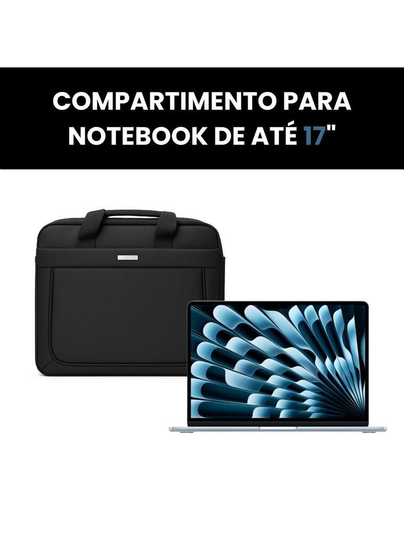 Pasta De Trabalho Masculina Executiva Para Notebook Reforçada Impermeável Em Poliéster - Plus - Yin's Ys33027