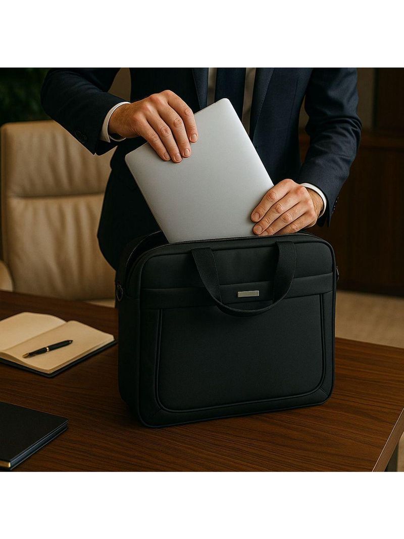 Pasta De Trabalho Masculina Executiva Para Notebook Reforçada Impermeável Em Poliéster - Plus - Yin's Ys33027
