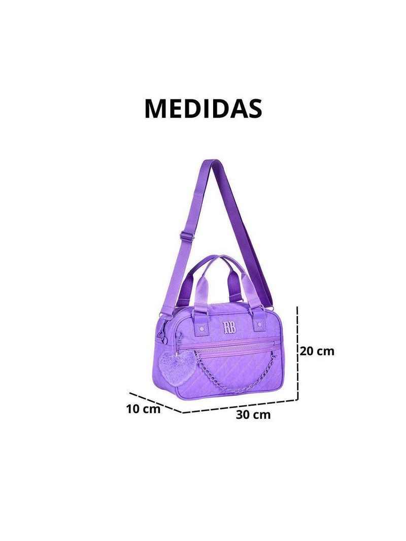 Bolsa Baú Lilás Feminina Rebecca Bonbon Transversal Corrente