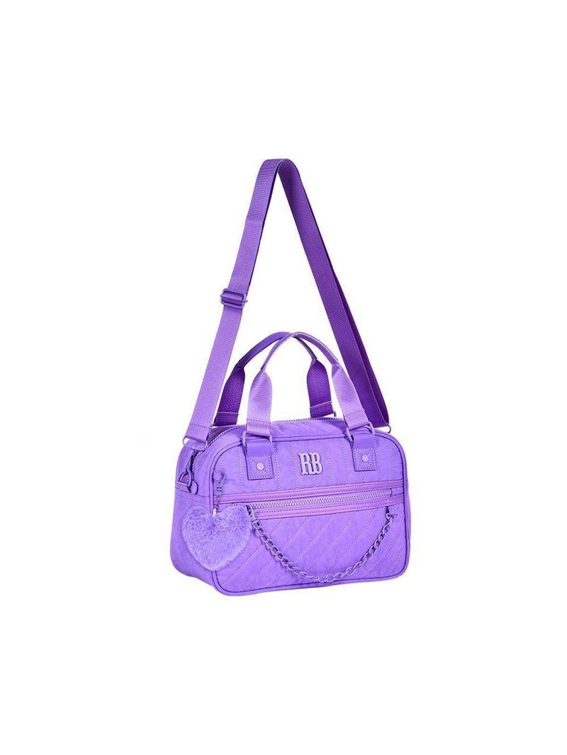 Bolsa Baú Lilás Feminina Rebecca Bonbon Transversal Corrente