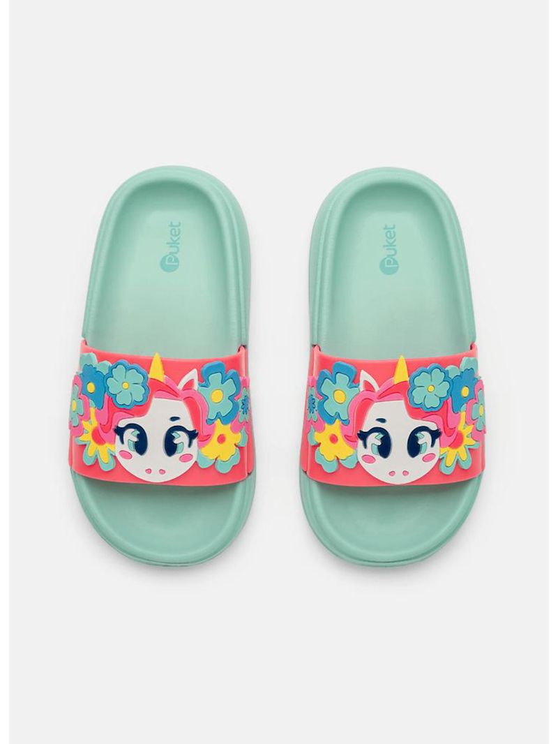 Chinelo slide menina unicórnio aloha