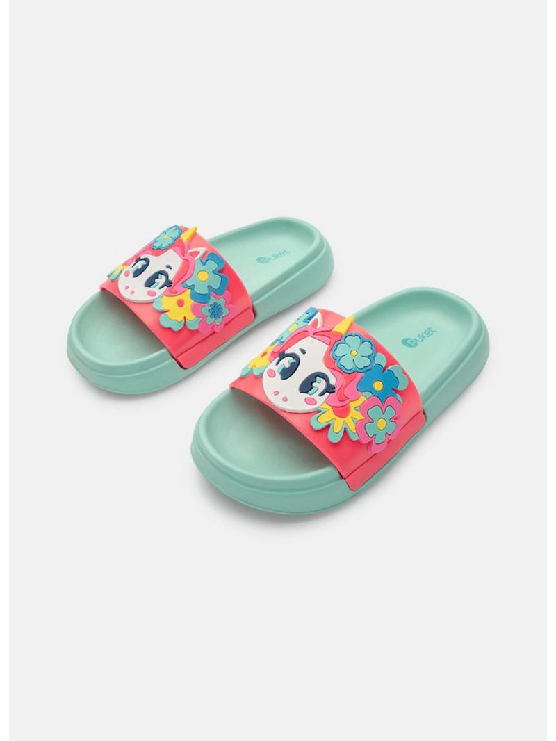 Chinelo slide menina unicórnio aloha