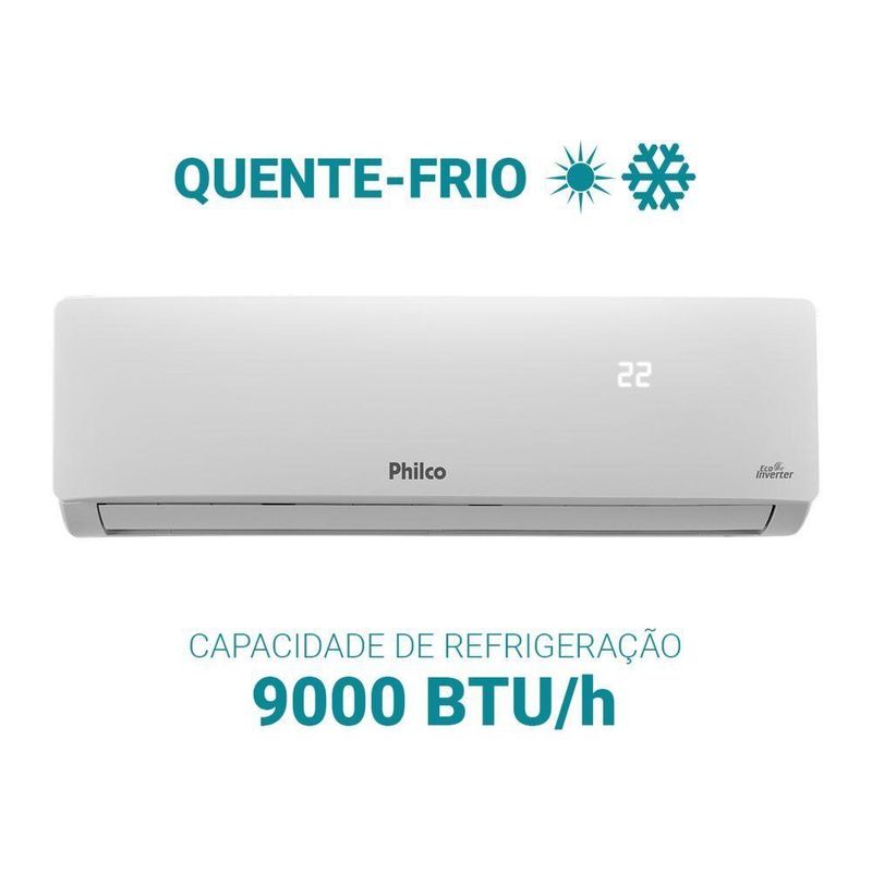 Ar Condicionado Split Inverter Philco 9000 BTUs Quente e Frio 220V PAC9QB