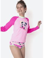 Conjunto camiseta e calcinha menina teen panda miami