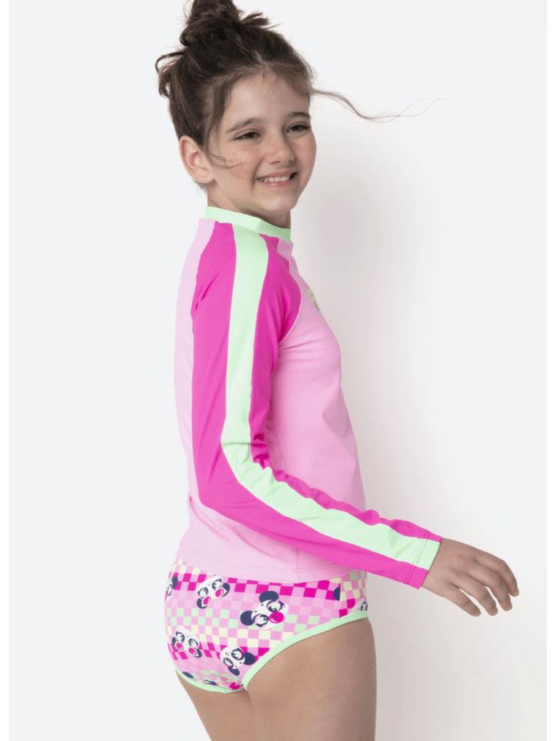 Conjunto camiseta e calcinha menina teen panda miami