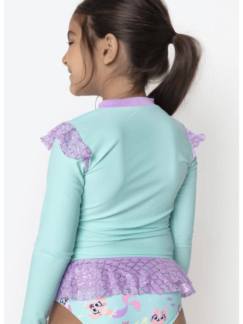 Conjunto camiseta e calcinha menina pet sereia