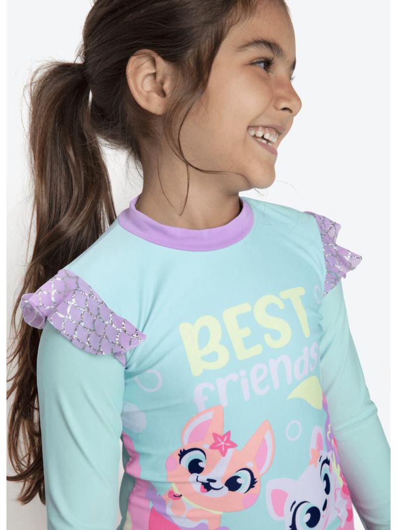 Conjunto camiseta e calcinha menina pet sereia