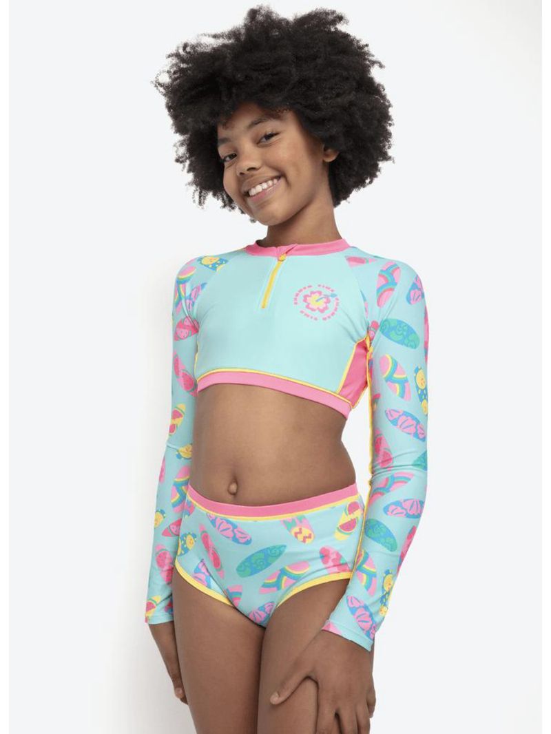 Conjunto camiseta e calcinha menina teen unicórnio aloha