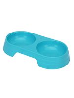 Comedouro Bebedouro Duplo 2 Em 1 Para Pets Cães E Gatos 200 Ml Em Cada Lado Azul