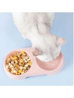 Comedouro Bebedouro Duplo 2 Em 1 Para Pets Cães E Gatos 200 Ml Em Cada Lado Azul