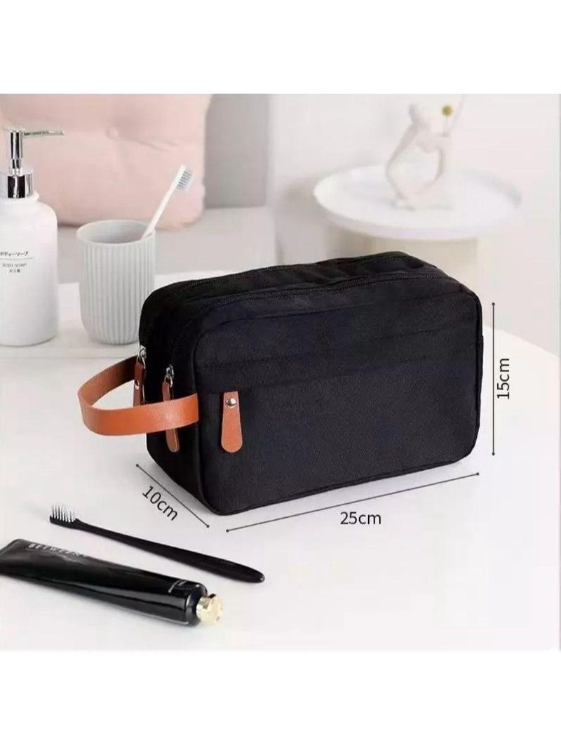 Bolsa Necessaire Masculina Feminina Organizadora Multifuncional Portátil Viagem Trabalho Impermeável Preto