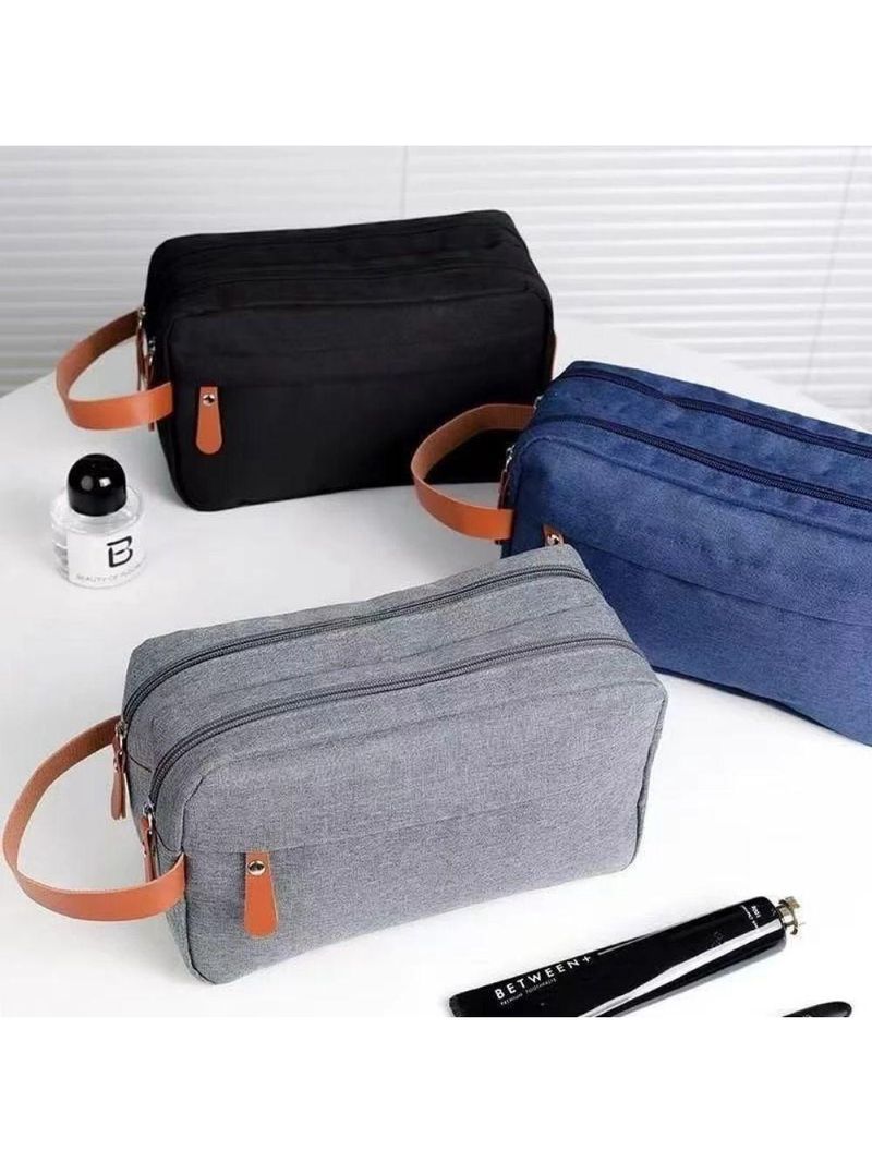 Bolsa Necessaire Masculina Feminina Organizadora Multifuncional Portátil Viagem Trabalho Impermeável Preto