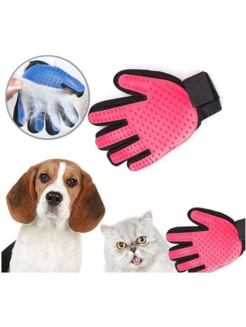 Luva Escova Massageadora Para Cães E Gatos Remove Tira Pelos Petshop Nano Magnética