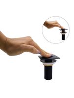 Válvula Click Inteligente Ralo Para Pia Cuba De Banheiro Preto Black Fosco Luxo Lavabo