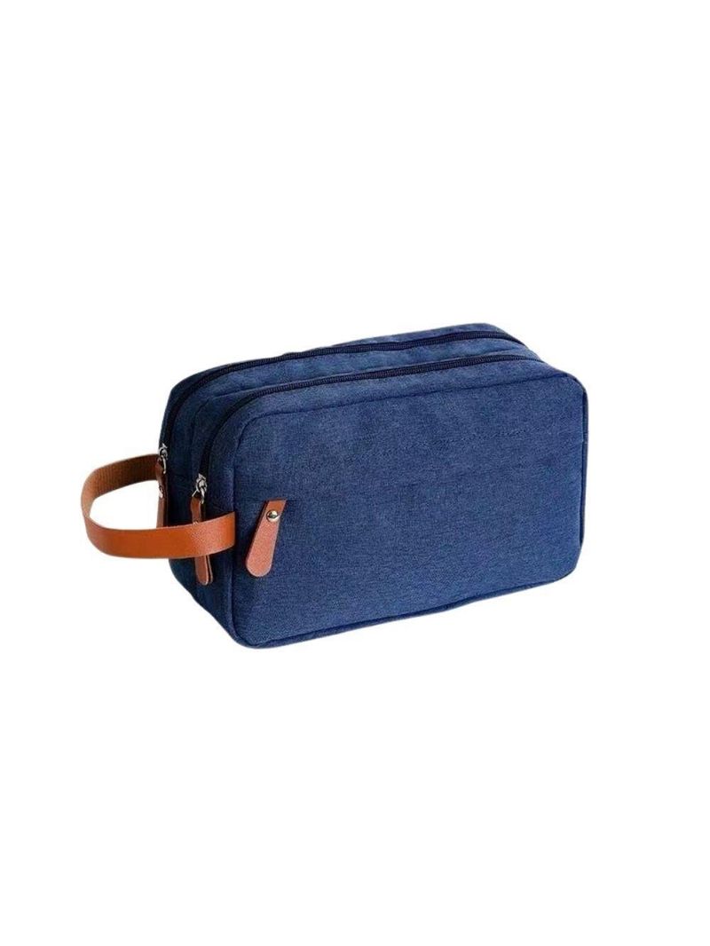 Bolsa Necessaire Masculina Feminina Organizadora Multifuncional Portátil Viagem Trabalho Impermeável Azul