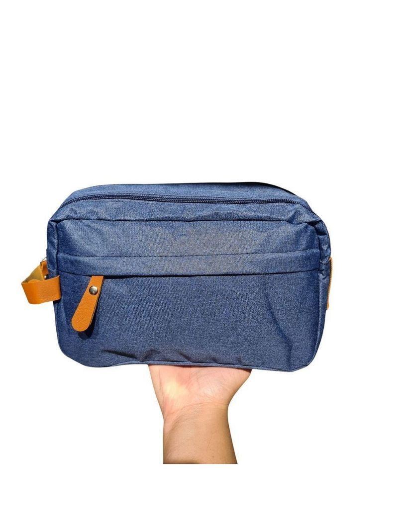 Bolsa Necessaire Masculina Feminina Organizadora Multifuncional Portátil Viagem Trabalho Impermeável Azul