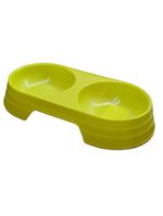 Comedouro Bebedouro Duplo 2 Em 1 Para Pets Cães E Gatos 200 Ml Em Cada Lado Verde