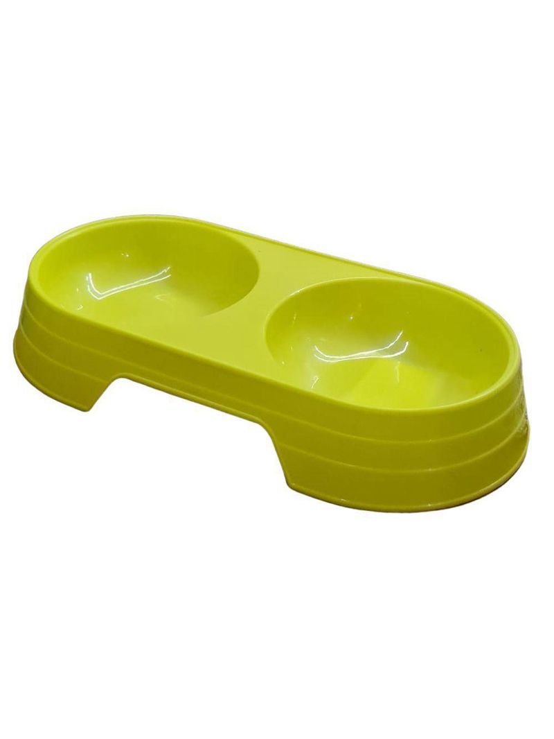 Comedouro Bebedouro Duplo 2 Em 1 Para Pets Cães E Gatos 200 Ml Em Cada Lado Verde