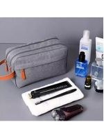 Bolsa Necessaire Masculina Feminina Organizadora Multifuncional Portátil Viagem Trabalho Impermeável Cinza