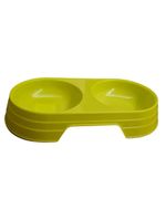 Comedouro Bebedouro Duplo 2 Em 1 Para Pets Cães E Gatos 200 Ml Em Cada Lado Verde