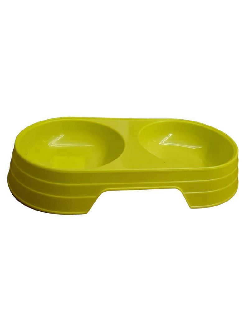 Comedouro Bebedouro Duplo 2 Em 1 Para Pets Cães E Gatos 200 Ml Em Cada Lado Verde