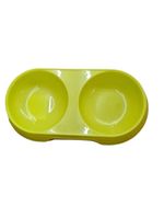 Comedouro Bebedouro Duplo 2 Em 1 Para Pets Cães E Gatos 200 Ml Em Cada Lado Verde