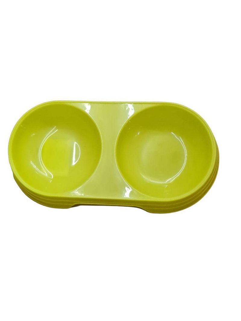 Comedouro Bebedouro Duplo 2 Em 1 Para Pets Cães E Gatos 200 Ml Em Cada Lado Verde