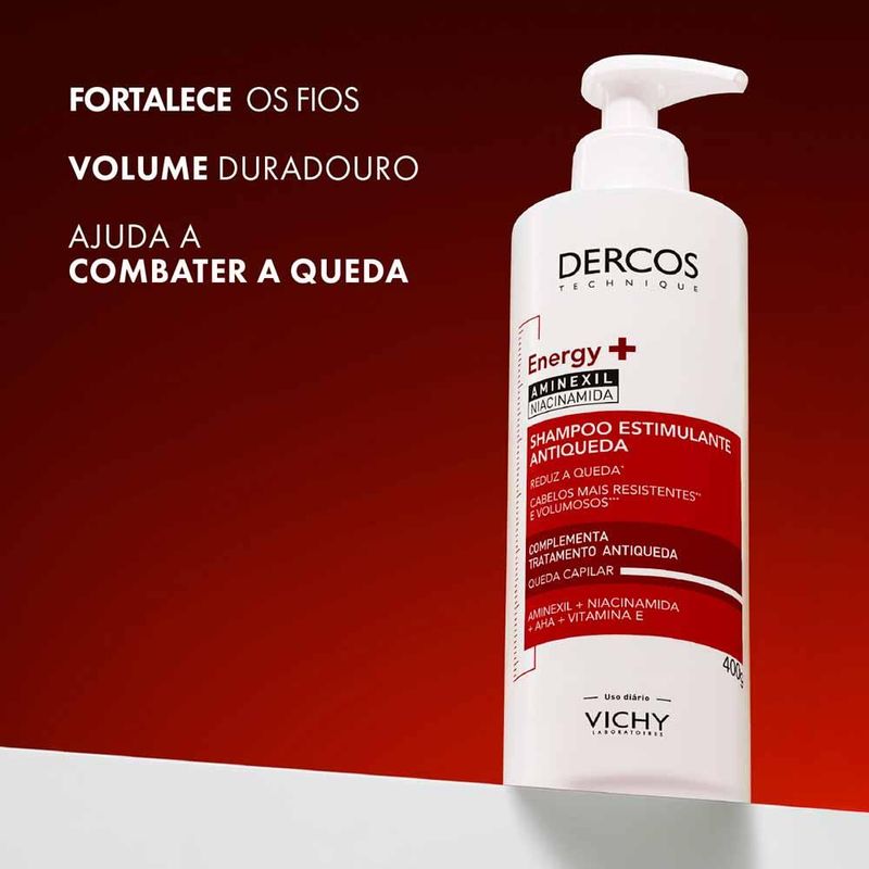 Shampoo estimulante antiqueda vichy dercos energy+ para cabelos fracos e quebradiços