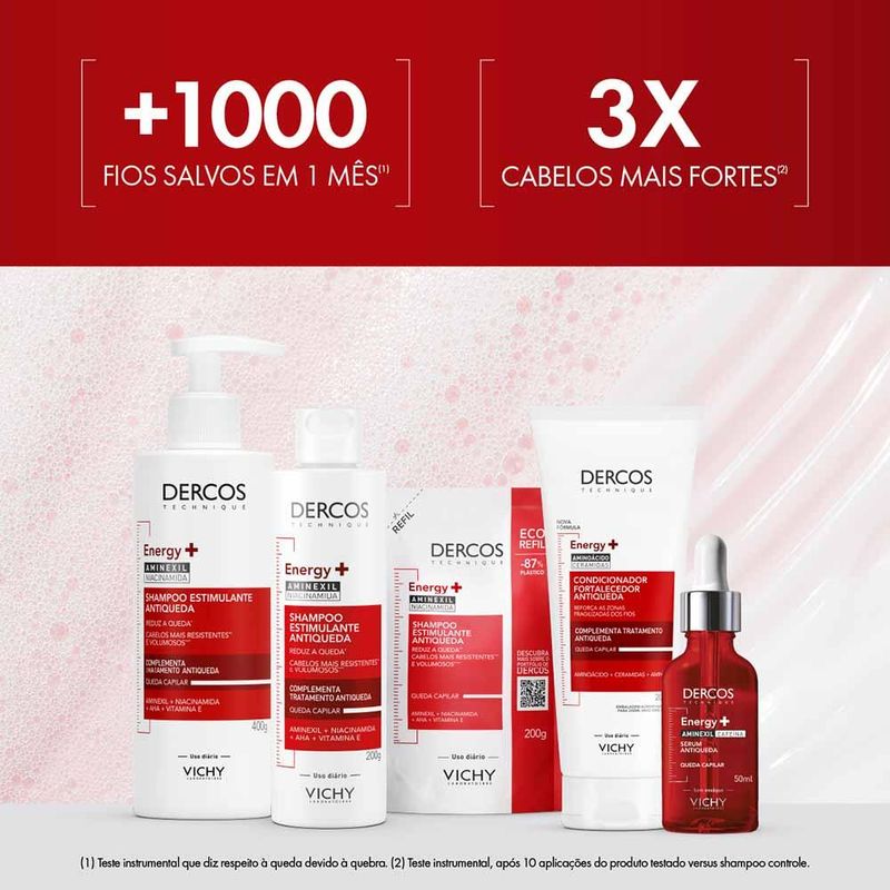 Shampoo estimulante antiqueda vichy dercos energy+ para cabelos fracos e quebradiços