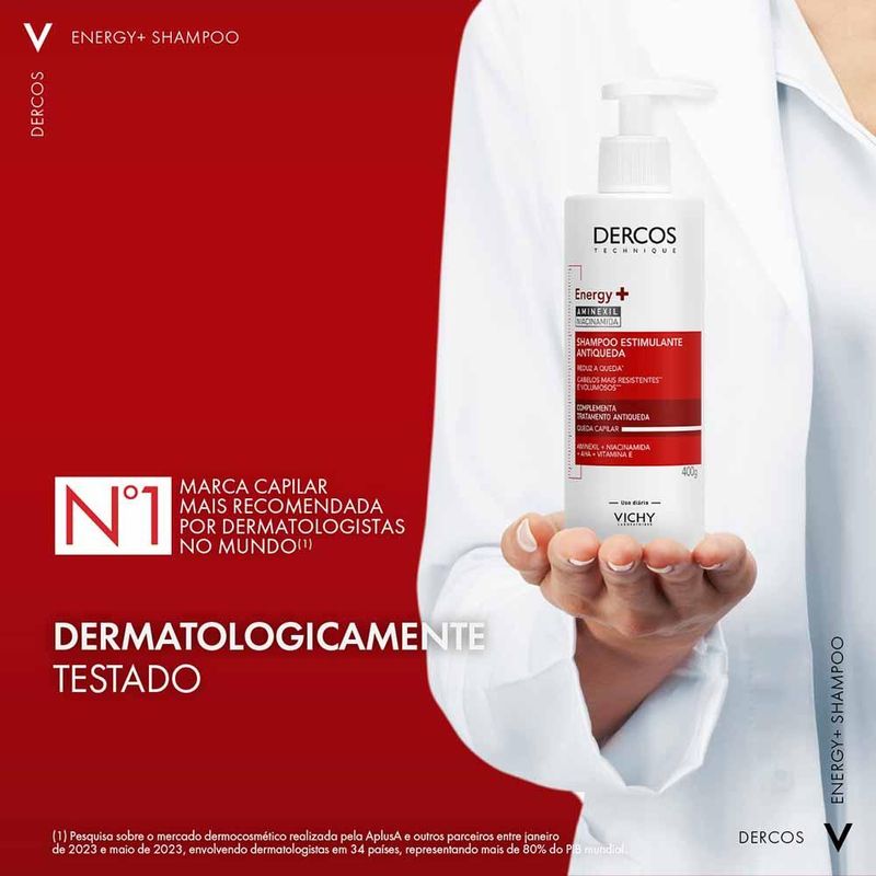 Shampoo estimulante antiqueda vichy dercos energy+ para cabelos fracos e quebradiços