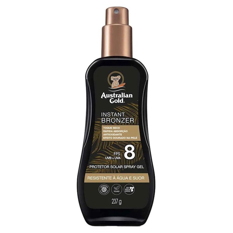 Australian gold instant bronzer kit com 2 protetores fps 8
