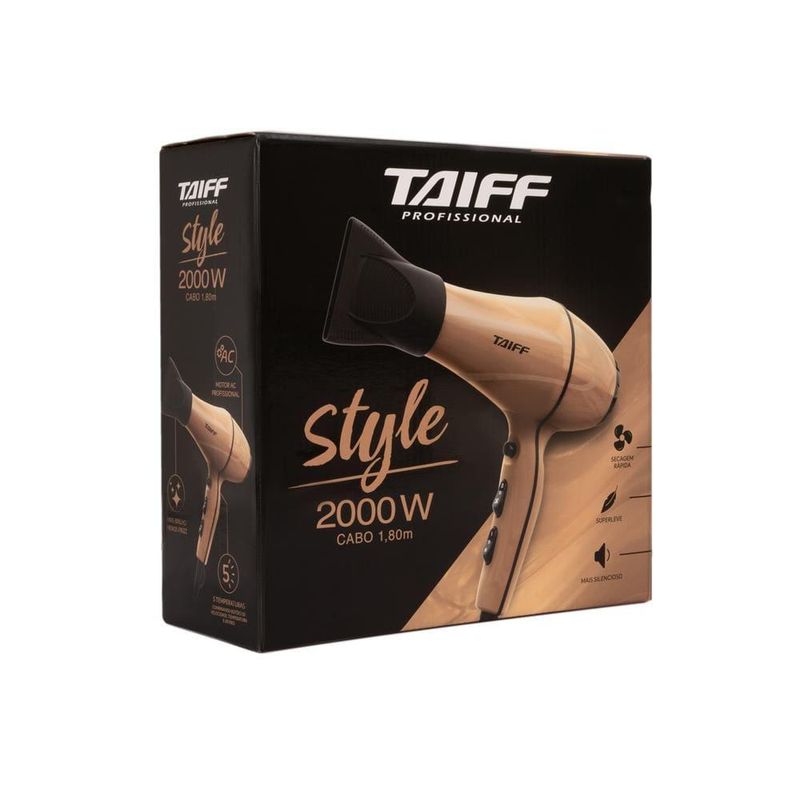 Secador de cabelos taiff style motor ac profissional 2000w cobre